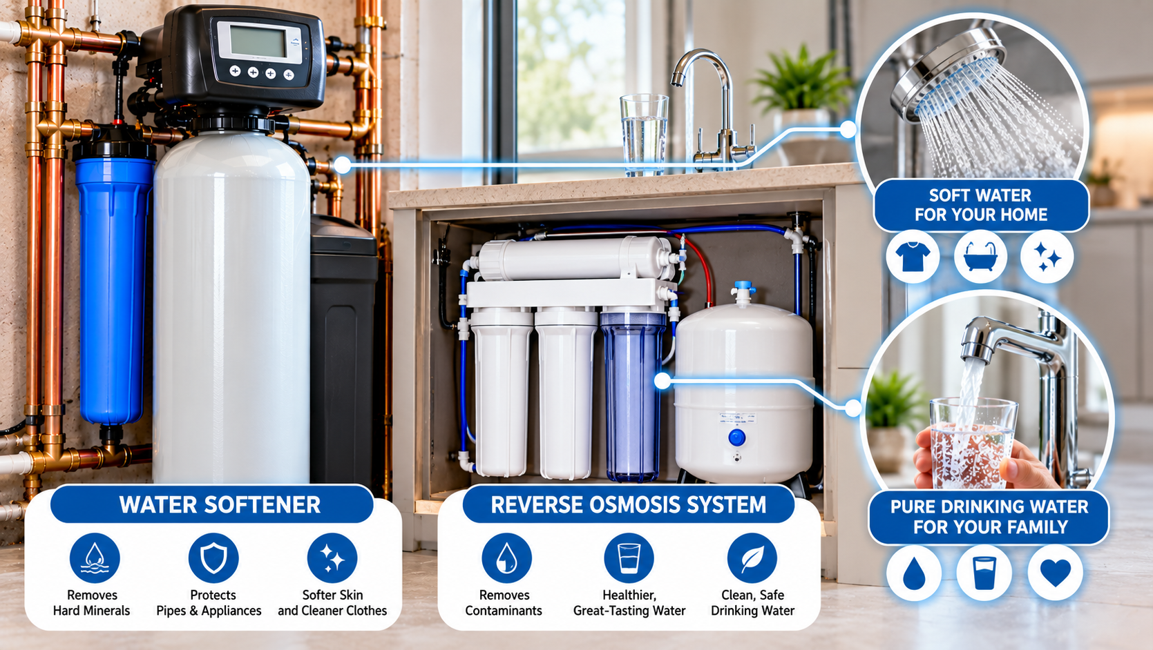 Water Softener and Reverse Osmosis System Combo